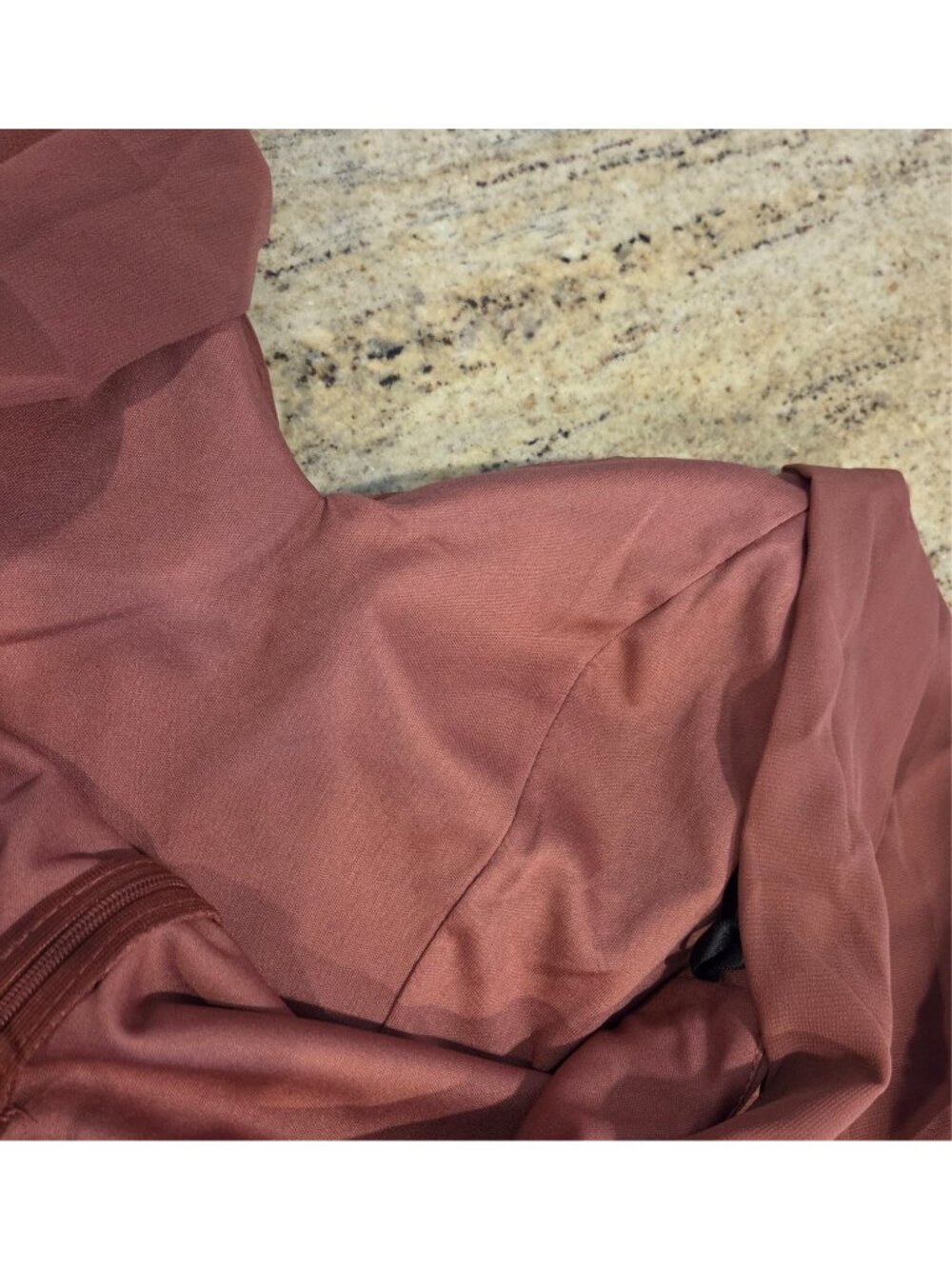 New! Unithorse Size L Burnt Orange Gown Maxi dress Ruched Chiffon Slit - Picture 15 of 16